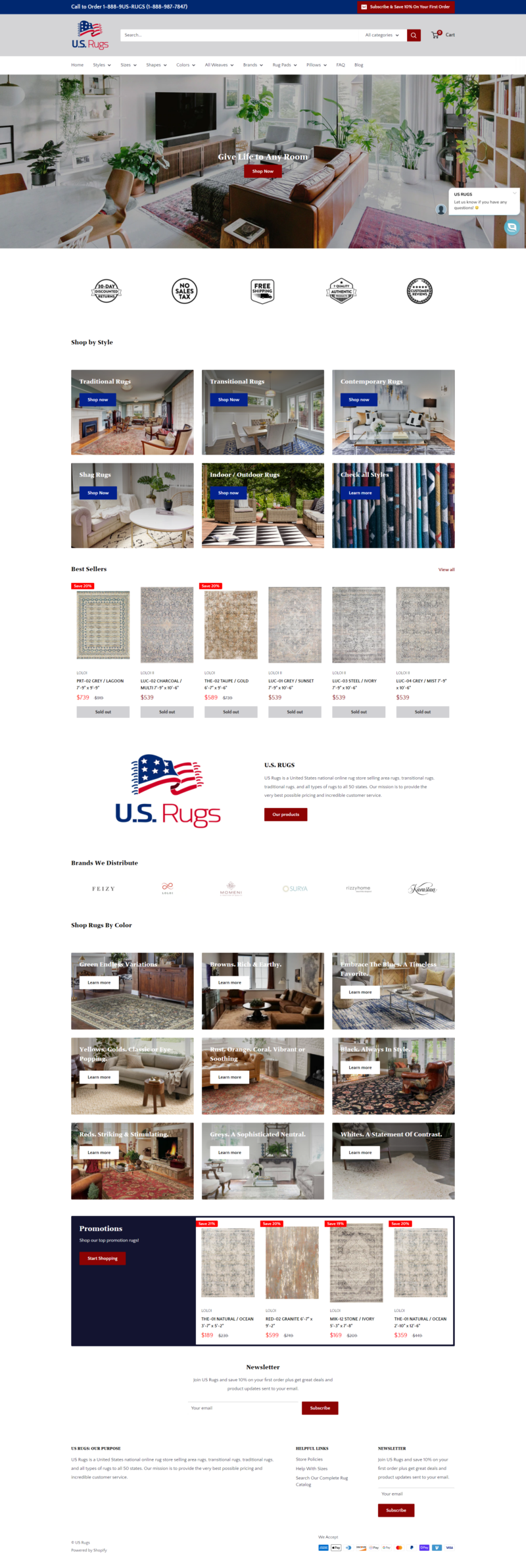 website design for us rugs