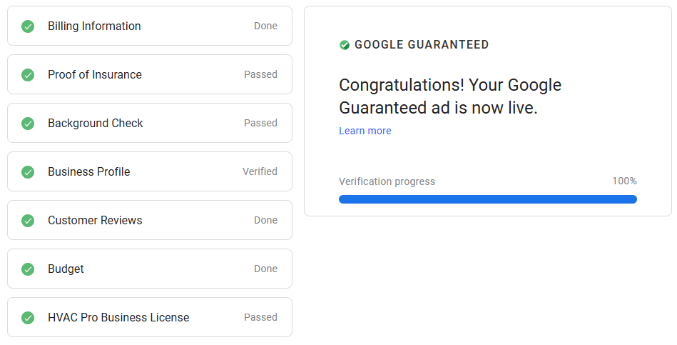 get google guranteed verfied